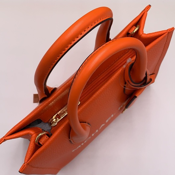 Michael Kors Mirella Small Pebbled Leather Shopper Top Zip Crossbody XBODY Tote - Picture 5 of 16